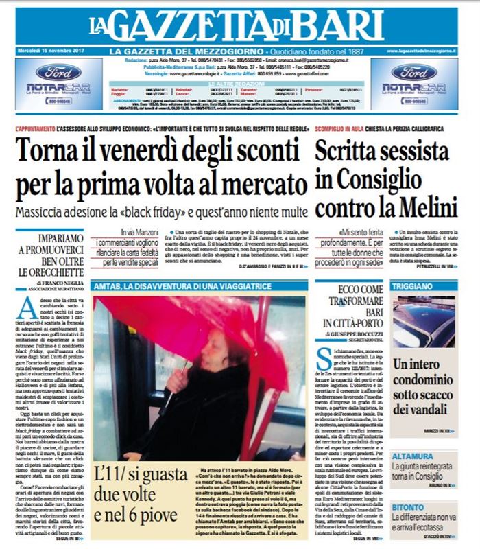 La Gazzetta del Mezzogiorno 15 novembre