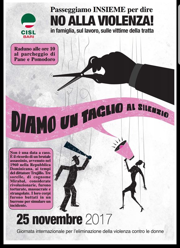 25 NOVEMBRE “DIAMO UN TAGLIO AL SILENZIO