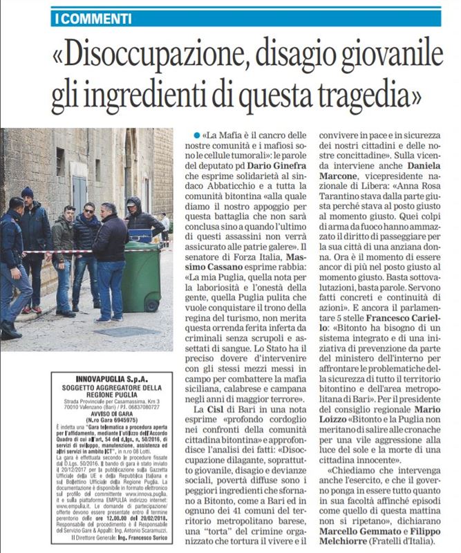 La Gazzetta del Mezzogiorno 31 dicembre