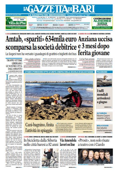 La Gazzetta del Mezzogiorno 27 settembre