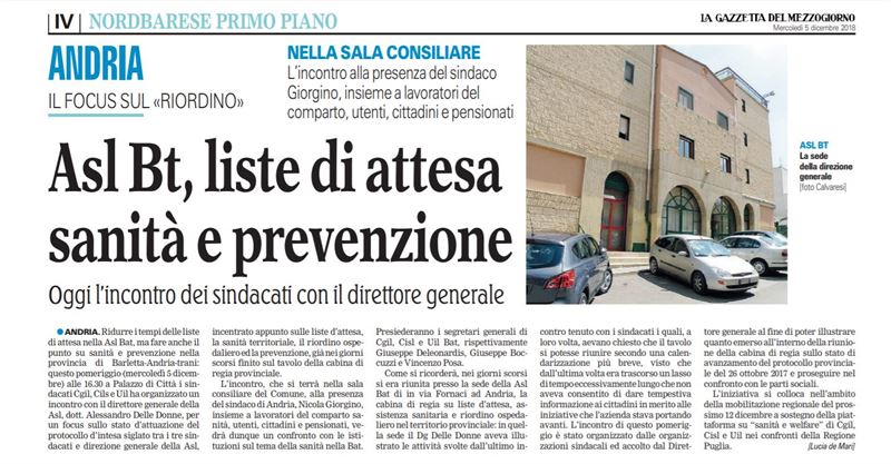 La Gazzetta del Mezzogiorno 5 dicembre