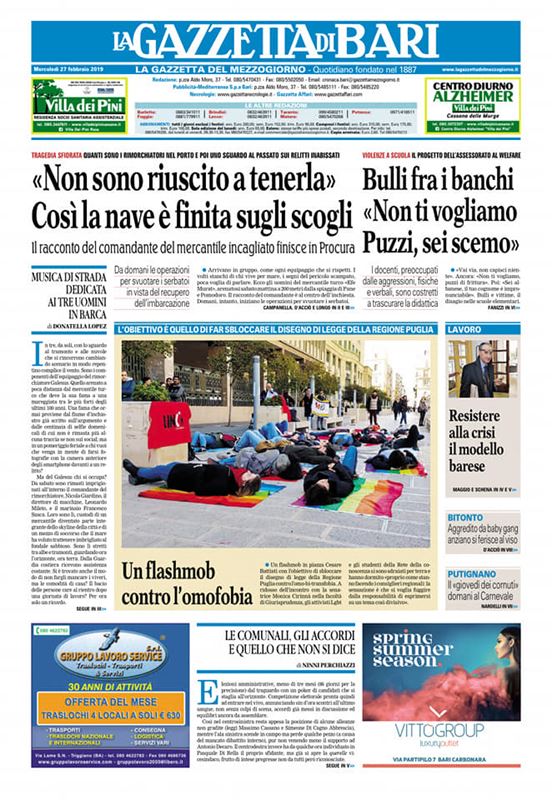 La Gazzetta del Mezzogiorno 27 febbraio
