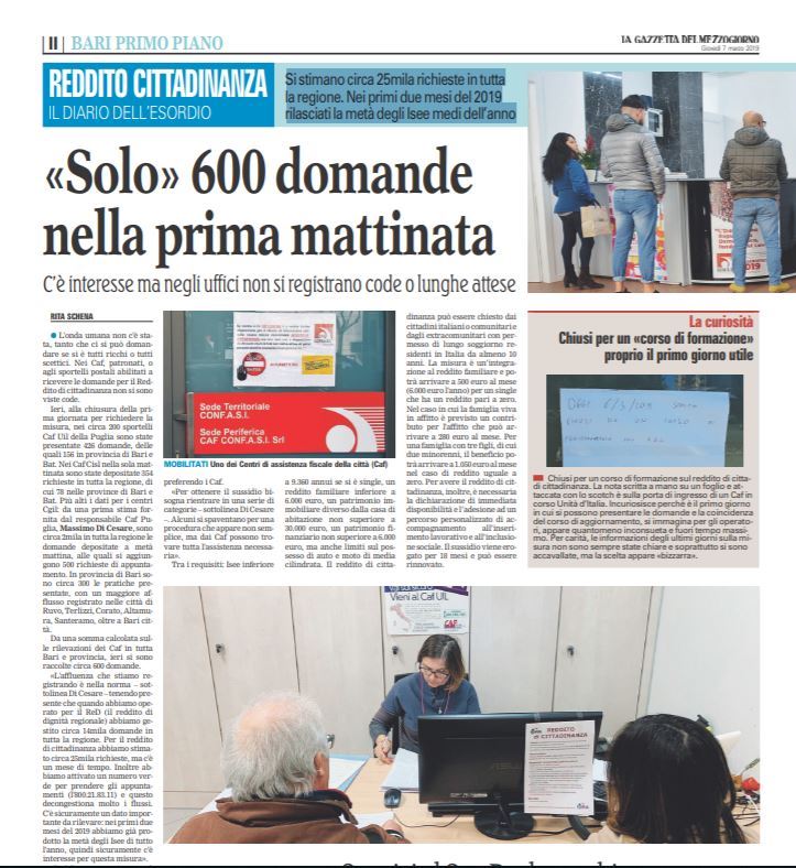 La Gazzetta del Mezzogiorno 7 marzo 2019