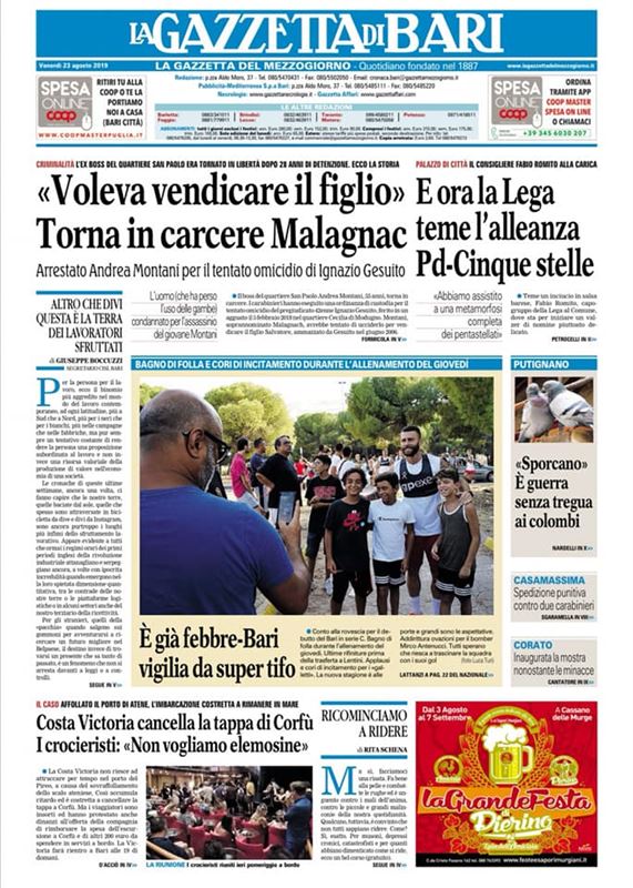 Intervento del Segretario Generale Giuseppe Boccuzzi su La Gazzetta del Mezzogiorno