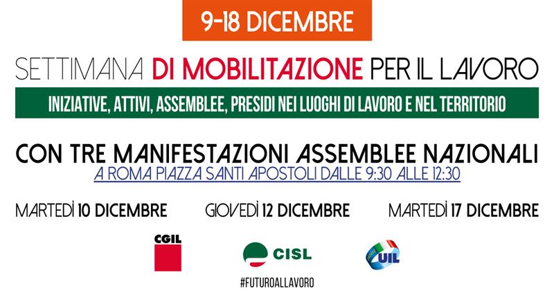 Settimana di #Mobilitazione per il Lavoro