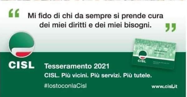 Al via la Campagna tesseramento 2021 #iostoconlaCisl